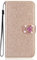 BLOTECH Girls Glitter Case für Huawei P10 Handyhülle,Hülle Sparkle PU Leder Brieftasche Glitzer Schutzhülle Bling 3D Liebe Schnalle Etui HandyCase für Huawei P10,Gold
