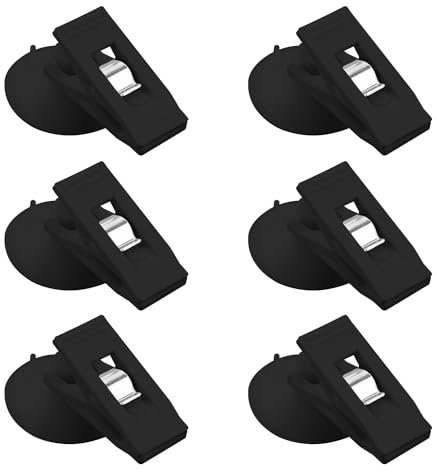 6pz Ventosa con Clip, Ventose per Vetro Clip per Tende da Doccia Antivento Clip da Parete per Tenda da Doccia Supporto per Doccia Frigorifero Accessori per la Casa Camper Auto