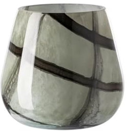 Fink Marly/Vase,Windlicht,schwarz,Salbei/H.17cm,D.18,5cm