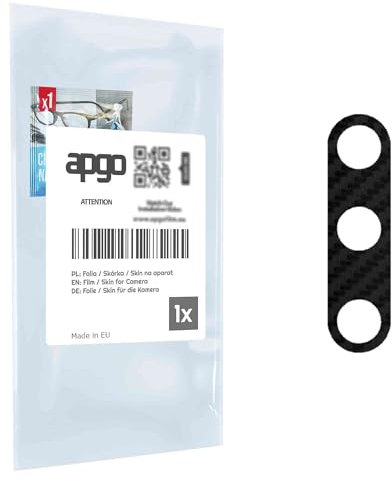 apgo Objektivschutz-Folie, Kameraschutz kompatibel mit Huawei P30, Carbon-Imitation, Rückseite Schutzfolie für Kamera-Insel, Hinten Folie, Kratzfest, schwarz