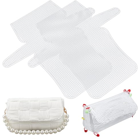 nbeads 6 Stück DIY Kunststoffnetz Leinwandblätter, Plastikfolien Zum Sticken von Nadelspitzen Canvasfolien Zum Selbermachen Häkeln Taschenmachen Sticken Acrylgarn Basteln Strickprojekte, 33.6x35.8cm