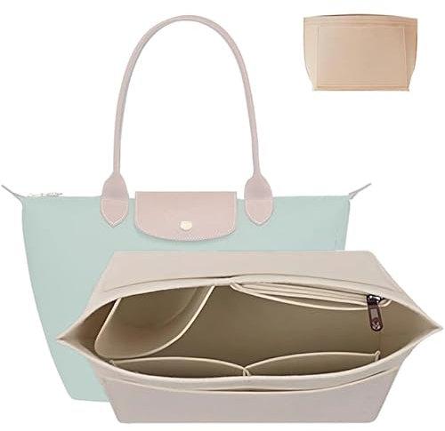 Shengruili Organizer für Longchamp Tasche,Multi-Pocket Felt Handbag Organizer,Handtaschen Organizer,Folding Tote Bag Organizer,Purse Organizer,Filz Organizer für Taschen