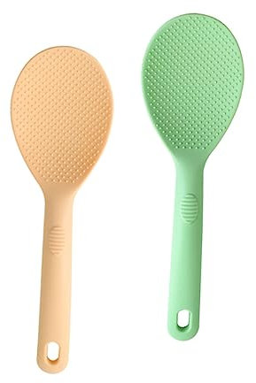 Amosfun Cuillères À Riz Pratiques 2 Pièces Avec Revêtement Antiadhésif Et Poignée Facile À Nettoyer Et À Utiliser