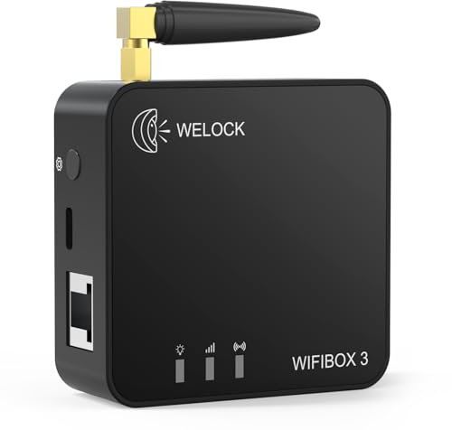WELOCK Smart BLE Gateway WIFIBOX 3 pour déverrouillage à distance domestique et connexion Alexa, contrôle facile et contrôle d'accès sécurisé pour serrure électronique Welock