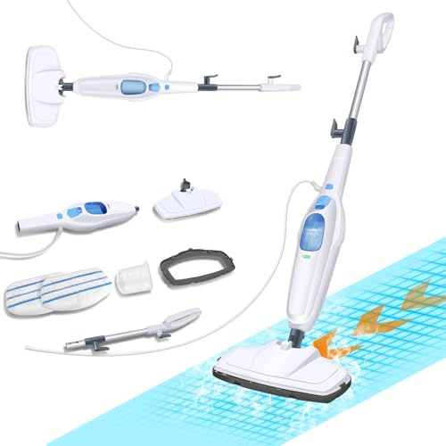 Dampfreiniger Dampfmop für die Bodenreinigung, Elektromop Bodenmop Nass Trocken Staub Flachreiniger mit 2 Mop Pads,Boden Steamer Shark Dampfmop für Laminatböden,Hartbodenreiniger