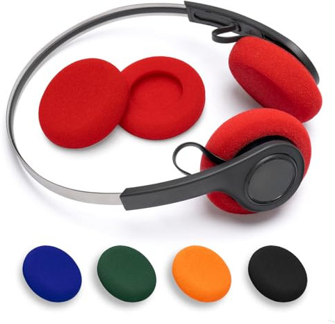 Voarmaks Foam Ear Cushions Replacement Earpads for JLAB Rewind, Rewind 2 Wireless Retro Headphones, Comfortable High-Density Replacement Sponge Cover (Red)
