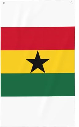 Flagge von Ghana, bedruckt, für den Außenbereich, dekorative Flagge, leichter Stoff, individuelle Flaggen mit Passform für den Außenbereich