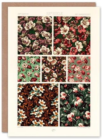 Artery8 Albert Racinet Art Card Pink Green Floral Patterns