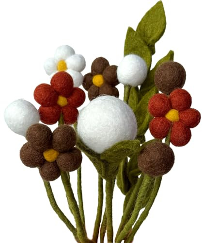 your castle Blumenstrauß aus handgearbeiteten Filzblumen, fairer Handel, nachhaltige Deko aus Filz, realistische Kunst- Textil-Filzblumen Set, Stoffblumen, Filzblüten, Edda