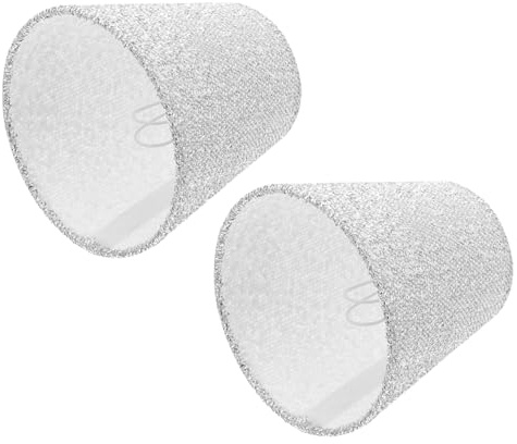 Gatuida 2Pcs Silver Glitter Cloth Lamp Shades Durable Pendant Light Covers for Bedroom Table Lamps Home Decor with Easy Installation and Artistic Soft Light Effect