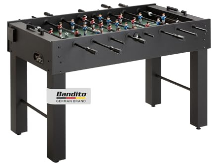 Bandito Kickertisch Rapido, hochwertiger Tischfußball, super Preis/Leistung, Spielfeld in Turniergröße, enorm standfest, 16 mm Spielstangen, Stellfüße, Getränkehalter, 137x72 cm 35 kg