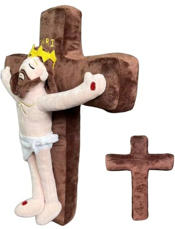 Jesus Kuscheltier - gefüllte religiöse Figur, Kreuzpuppe | Plüsch Urlaubsdekoration, gemütliche Kinderzimmer Schlafsofa Reisebüro Schlafzimmer Sofa Zubehör mit Plüsch PP gefüllte Jesus Po