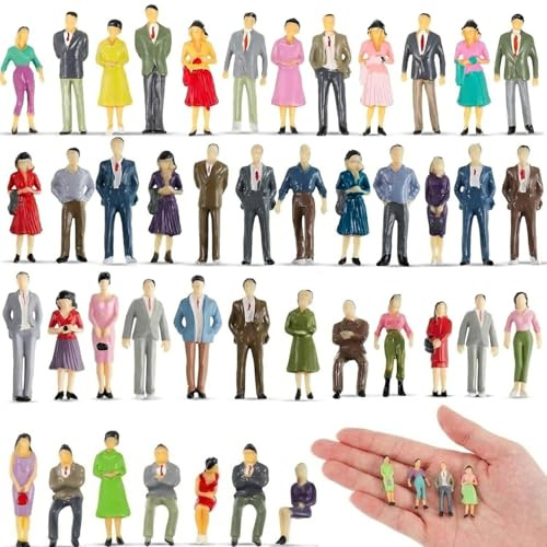 GvRfniT Mini Figuren Menschen Museum, Miniatur Menschen, 30 Stück 1:50 Mini Figuren, Modellbau Zubehör für realistische Szenen, Architekturprojekte und Schule, für Diorama und Dekoration