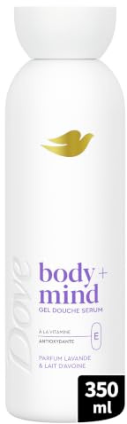 DOVE Gel Douche Sérum Lavande & Lait d'Avoine 350ml | Révèle l'éclat de la peau, Vitamine E, Expérience sensorielle apaisante