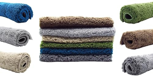 STEINWOHN Badematte rutschhemmend - 40x60cm - Beige – extra weich & saugfähig – 100% Polyester – für Fußbodenheizung geeignet