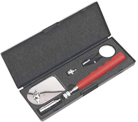 Sealey AK6521 Telescopic Magnetic Pick-Up and LED Inspection Tool Kit, Silver