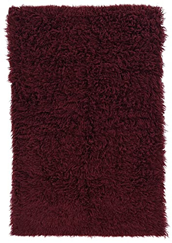 Linon Flokati löparmatta, 1400 gram Traditionell 2' x 8' Vinröd