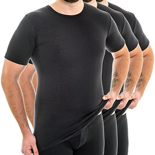 HERMKO 3847 3er Pack Herren extralanges Kurzarm Shirt (+10cm) aus 100% Bio-Baumwolle