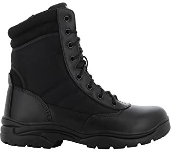 SAFETY JOGGER Taktischer Stiefel - Tactic - Uniformstiefel mit Reißverschluss, Leichter, Atmungsaktiver Militärstiefel, Bequeme, Schwarzer Kampfstiefel, ideal für Polizei oder Feuerwehrleut, EU 43