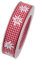 Dekoband Edelweiss/rot Weiss/Breite 25 mm/Länge 20 Meter