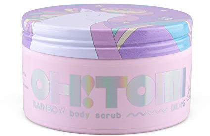 OH!TOMI Körperpeeling Regenbogen 250 g - Shea Sugar Body Scrub mit Vitaminen & Mineralstoffen, Naturkosmetik Hautpflege Sugar Peeling, Körper Scrubs mit Shea-Butter, Duschpeeling für alle Hauttypen