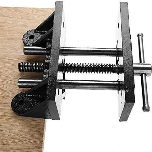 Ausla Holzschraubstock, 125mm Spannweite, 156mm Backenbreite, Robuster Gusseisenkörper, Korrosionsbeständig, für Holzbearbeitung und Spannanwendungen