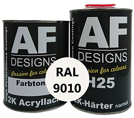 Alex Flittner Designs 2K Lack 3 kg Set RAL 9010 REINWEISS seidenmatt Holz Maschinen Industrielack LKW NFZ