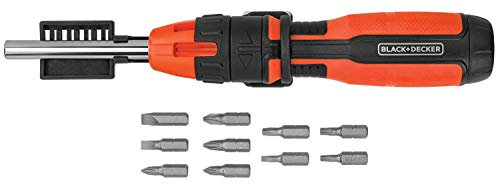 BLACK+DECKER - Destornillador de trinquete, 10 puntas (BDHT68000)