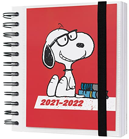 Grupo Erik Schulplaner 2021 2022 Snoopy - Ringbuch Kalender 2021-2022 - Terminkalender 2021 2022 Tagesplaner Terminplaner, Rot, ADPM2109
