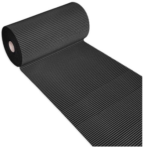 emmevi Alfombra de goma suave con borde de piscina, rollo de 15 metros, multiusos, para debajo del vaso del fregadero, color negro
