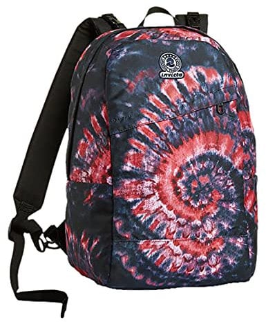 Invicta Zaino Scuola Reversibile Twist, Rosa Fucsia, TieeDye. con Tasche Porta Borraccia, 2 in 1, 2 Zaini in 1, Zaino Scuola, Bambine e Ragazze, 100% Tessuto Riciclato
