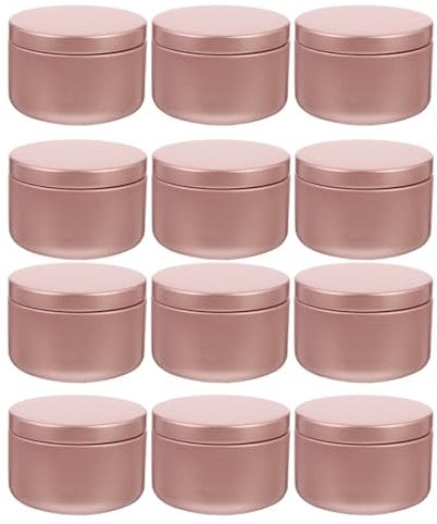 FOMIYES 12PCS Candle Tin Round Metal Tins Candle Containers Candle Jars for DIY Candle Wax Making