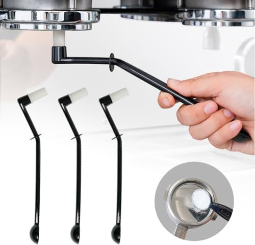 watchget Coffee Machine Cleaning Brush Set, 3 Pieces Espresso Cleaner Brushes with Spoon, Nylon Group Head Espresso Machine Cleaning Tool