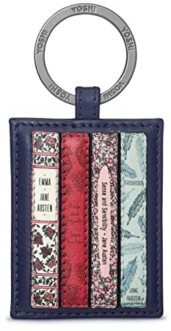 Yoshi Jane Austen Buchwurm-Schlüsselanhänger, Leder, Marineblau