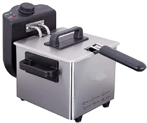Suinga Freidora de acero inoxidable de 1,5 litros. Termostato regulable de temperatura. 100% desmontable. Fácil limpieza. Resistencia inox sumergida.