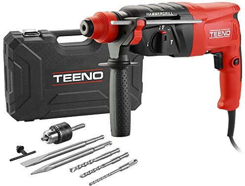 Martello perforatore con filo TEENO 800 W,SDS-plus, Calcestruzzo: 26 MM, Acciaio: 13 MM, Legname: 30 MM, Muratura: 68 MM