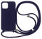 PuYu Zhe Cordon de Coque Compatible avec iPhone 13 Mini,Réglable Collier pour Étui Housse Silicone TPU Bumper Cover Mince Antichoc Lanyard Case-Bleu foncé