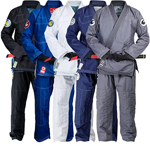 Gold BJJ Aeroweave Jiu Jitsu Gi - Gi BJJ ultraligero - Uniforme brasileño preencogido de Jiu Jitsu para hombre, Gris, A1H