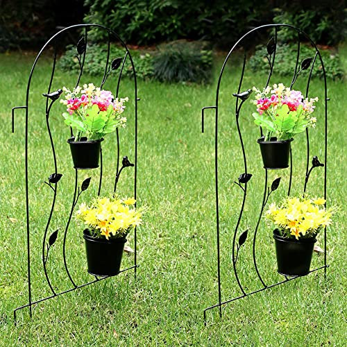ZYFA Beetzaun Beetbegrenzung aus Metall Rankhilfe Gartenzaun Rankgitter Garten Gartenstecker Gartenpfähle Rasenkanten Gartenzäune Pflanzenstützen für Gartendeko,Deko Für Kletterpflanzen,Dekozaun