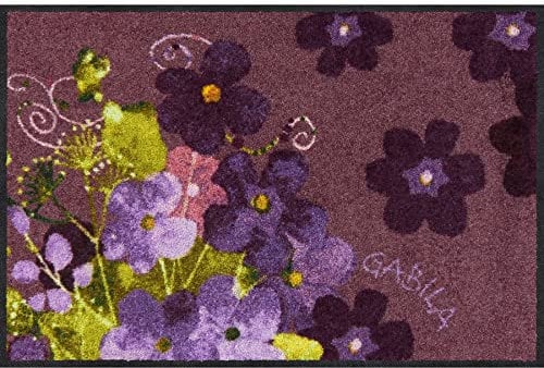 Salonloewe Fußmatte Maggio Viola 50x75 cm Eingangsmatte mit Blumenmotiv waschbar Fussabtreter innen und außen Flur-Teppich buntDesign-Matte