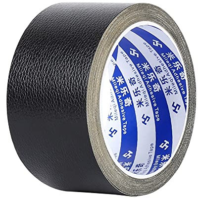 MBLUE Selbstklebendes PU-Leder Reparaturband für Möbel, Schuhe, Taschen & mehr - Schwarz