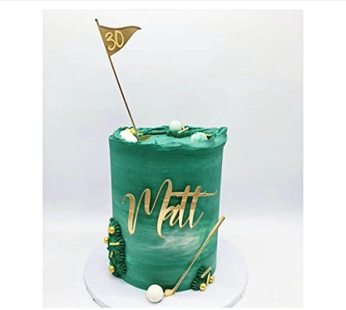 Personalised Golf Theme Charm & Cake Topper Set