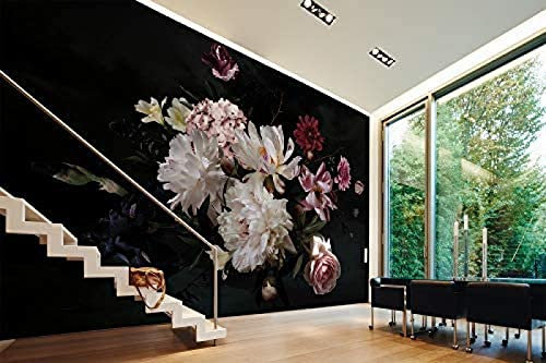 XLMING with Flowers in Blue Cream Yellow Grey Green Pink Black Purple White Decoration Mural Custom 3D Wallpaper Paste Living Room The Wall for bedroom-430cm×300cm