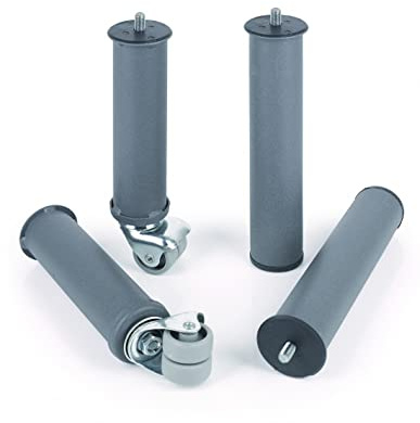 MESEFOR Pack Patas Cilíndricas con Rueda metálica - 25 cm Altura