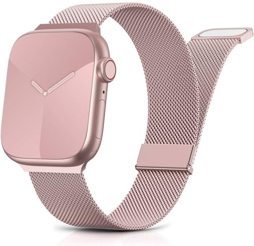 Yoohoo Armbänder Kompatibel mit Apple Watch Armband 40mm 41mm 42mm 46mm 45mm 44mm 38mm 49mm, Milanaise Edelstahl Metall Ersatz Armband für iWatch SE Series 10 9 8 7 6 5 4 3 2 1 Ultra Damen Herren