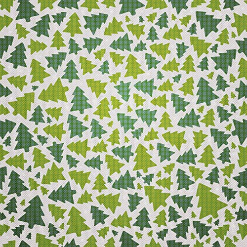 HEKO PANELS Stoff Oxford Wasserdichte Meterware Canvas-Stoff Polyester Stoff Zum Nähen Nähstoffe Möbelstoffe Dekostoffe Wasserabweisend Blickdicht Weihnachtsbäume Tannenbäume 2 Meter 155 x 200 cm