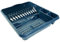 Large Dish Drainer Rack Kitchen Sink Draining Board Countertop Dish Cup Glass Plate Drying Draining Board with Cutlery Drainer Utensil Holder Plastic - 48 x 39 x 11cm - Navy Blue