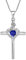 FJ Collier Croix pour Femme Argent Sterling 925 Collier Tanzanite Pendentif Pierre de Naissance Décembre Collier Fleur de Rose Bijoux Cadeaux pour Femme Fille