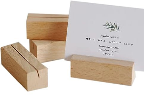 YYGMSS 8 Stück Tischkartenhalter Kartenhalter Holz Postkartenhalter für Hochzeit Tischnummer Tischkarte Deko
