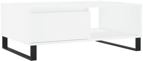 vidaXL Couchtisch, Sofatisch für Wohnzimmer, Wohnzimmertisch mit viel Stauraum, Beistelltisch Kaffeetisch Wohnzimmermöbel, Weiß Holzwerkstoff